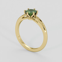 1.00 Ct. Green Sapphire Ring, 14K Yellow Gold 2