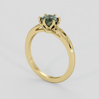 1.00 Ct. Green Sapphire Ring, 14K Yellow Gold 2