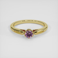 0.43 Ct. Pinkish Purple Sapphire Ring, 14K Yellow Gold 1