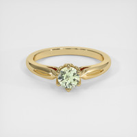 0.58 Ct. Yellowish Green Sapphire Ring, 14K Yellow Gold 1