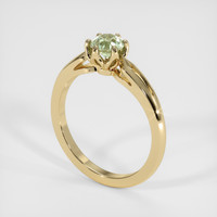 0.58 Ct. Yellowish Green Sapphire Ring, 14K Yellow Gold 2