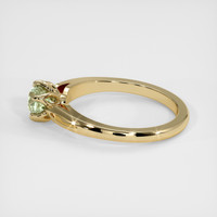 0.58 Ct. Yellowish Green Sapphire Ring, 14K Yellow Gold 4