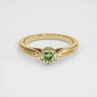 0.56 Ct. Yellowish Green Sapphire Ring, 14K Yellow Gold 1