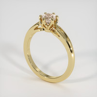 0.66 Ct. Peach Sapphire Ring, 14K Yellow Gold 2
