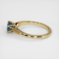 0.90 Ct. Greenish Blue Sapphire Ring, 14K Yellow Gold 4