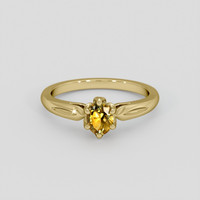 0.47 Ct. Yellowish Orange Sapphire Ring, 14K Yellow Gold 1