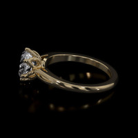 1.09 Ct. White Sapphire Ring, 14K Yellow Gold 4