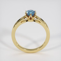 0.65 Ct. Greenish Blue Sapphire Ring, 18K Yellow Gold 3