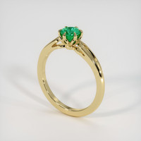 0.45 Ct. Emerald Ring, 18K Yellow Gold 2