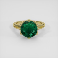 3.16 Ct. Emerald Ring, 18K Yellow Gold 1