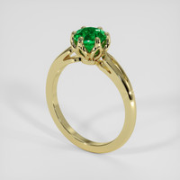 0.86 Ct. Emerald Ring, 18K Yellow Gold 2