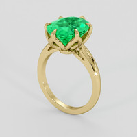 4.92 Ct. Emerald Ring, 18K Yellow Gold 2