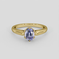1.05 Ct. Bluish Purple Spinel Ring, 18K Yellow Gold 1