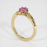 0.50 Ct. Pink Sapphire Ring, 18K Yellow Gold 2