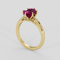 2.03 Ct. Purplish Red Ruby Ring, 18K Yellow Gold 2