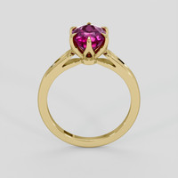 2.03 Ct. Purplish Red Ruby Ring, 18K Yellow Gold 3