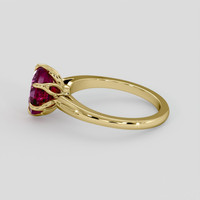 2.03 Ct. Purplish Red Ruby Ring, 18K Yellow Gold 4