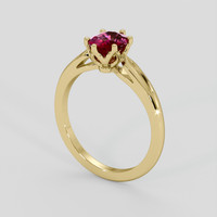 1.03 Ct. Purplish Red Ruby Ring, 18K Yellow Gold 2