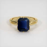 3.05 Ct. Blue Sapphire Ring, 18K Yellow Gold 1