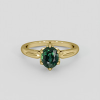 1.51 Ct. Green Sapphire Ring, 18K Yellow Gold 1