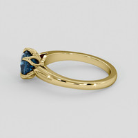 1.23 Ct. Greenish Blue Sapphire Ring, 18K Yellow Gold 4