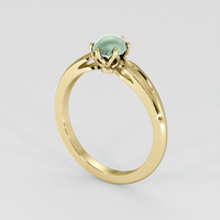 0.82 Ct. Bluish Green Sapphire Ring, 18K Yellow Gold 2