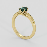 0.84 Ct. Green Sapphire Ring, 18K Yellow Gold 2