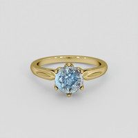 2.15 Ct. Greenish Blue Sapphire Ring, 18K Yellow Gold 1