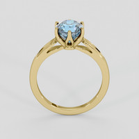 2.15 Ct. Greenish Blue Sapphire Ring, 18K Yellow Gold 3