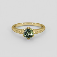 1.00 Ct. Green Sapphire Ring, 18K Yellow Gold 1