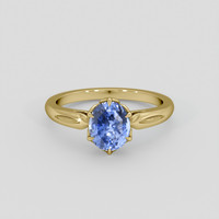 3.13 Ct. Blue Sapphire Ring, 18K Yellow Gold 1