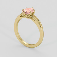 1.36 Ct. Padparadscha Sapphire Ring, 18K Yellow Gold 2