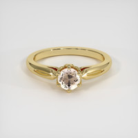 0.66 Ct. Peach Sapphire Ring, 18K Yellow Gold 1
