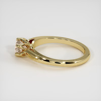 0.66 Ct. Peach Sapphire Ring, 18K Yellow Gold 4