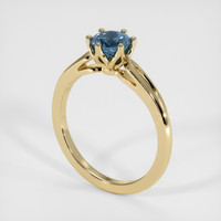 0.90 Ct. Greenish Blue Sapphire Ring, 18K Yellow Gold 2