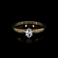 0.92 Ct. White Sapphire Ring, 18K Yellow Gold 1