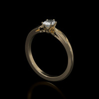 0.92 Ct. White Sapphire Ring, 18K Yellow Gold 2