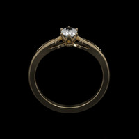 0.92 Ct. White Sapphire Ring, 18K Yellow Gold 3