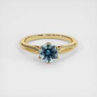 1.11 Ct. Bluish Green Sapphire Ring, 18K Yellow Gold 1