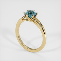 1.11 Ct. Bluish Green Sapphire Ring, 18K Yellow Gold 2