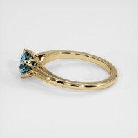 1.11 Ct. Bluish Green Sapphire Ring, 18K Yellow Gold 4