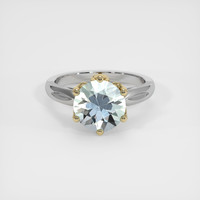 2.86 Ct. Bluish Green Sapphire Ring, 14K Yellow & White 1