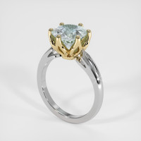 2.86 Ct. Bluish Green Sapphire Ring, 14K Yellow & White 2