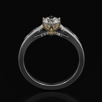 0.56 Ct. Sapphire Ring, 14K Yellow & White 3