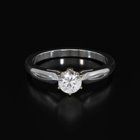 0.56 Ct. White Sapphire Ring, 18K Yellow & White 1
