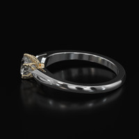 0.56 Ct. White Sapphire Ring, 18K Yellow & White 4