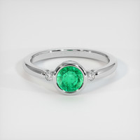 0.61 Ct. Emerald Ring, Platinum 950 1