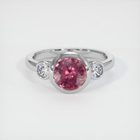 1.80 Ct. Reddish Pink Sapphire Ring, Platinum 950 1