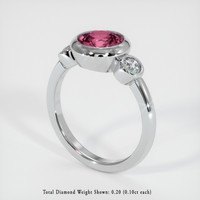 1.80 Ct. Reddish Pink Sapphire Ring, Platinum 950 2