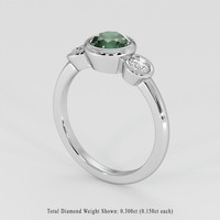1.26 Ct. Bluish Green Sapphire Ring, Platinum 950 2